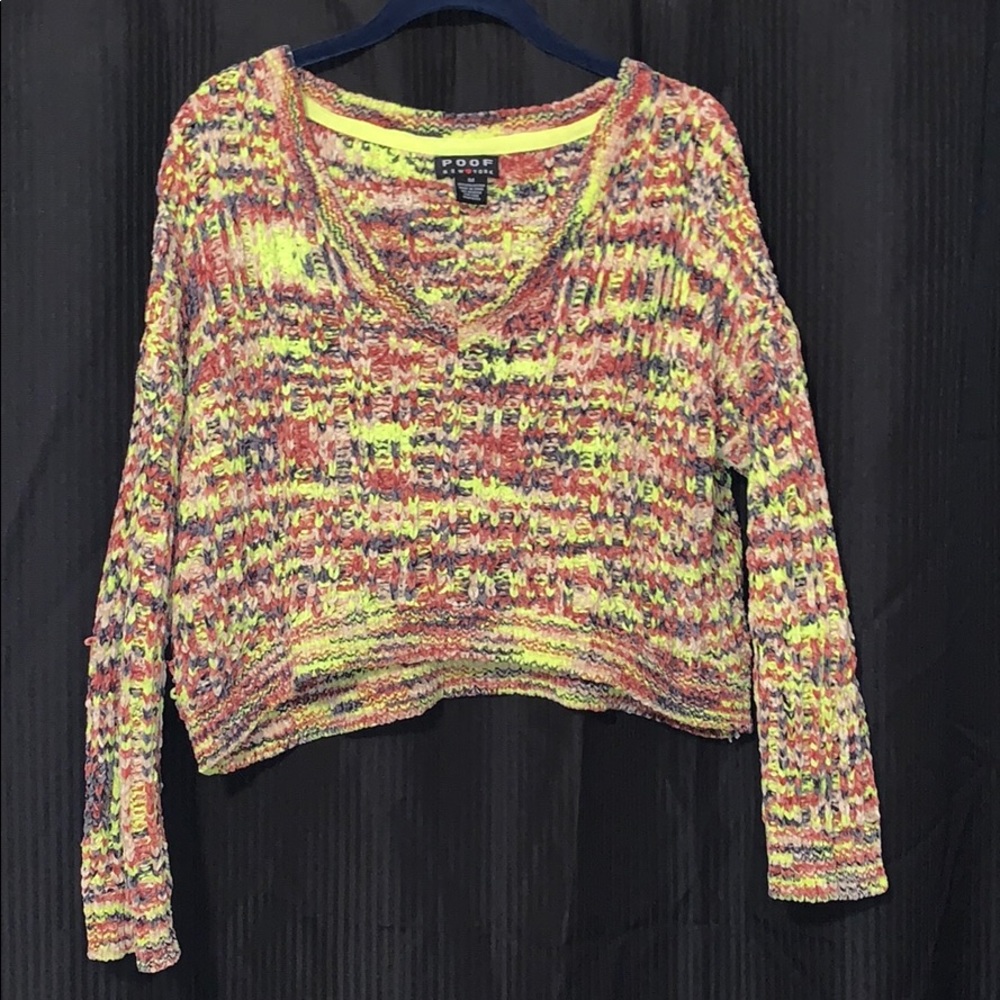 Long sleeved knit crop top sweater